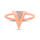 0.05ct 14k Rose Gold Diamond Triangle Ring